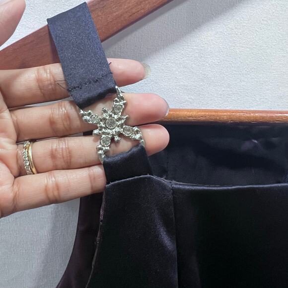 BETSY & ADAM Square Neckline Rhinestone Straps Women's Formal Maxi Dress 6 NEW - Picture 4 of 7